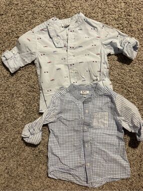 Fagottino Light Blue Boys' Button-Down Shirts with Car Print 18-24 Months